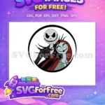 Free Menacing Jack Skellington Pinstripe Free Stitched Sally Nightmare Free SVG - Instant Download