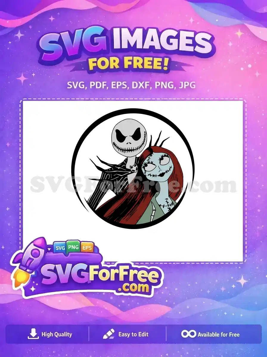 Free Menacing Jack Skellington Pinstripe Free Stitched Sally Nightmare Free SVG