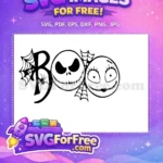 Free Boo with Spiderweb Free Jack and Sally Faces Nightmare Before Christmas Free SVG - Instant Download