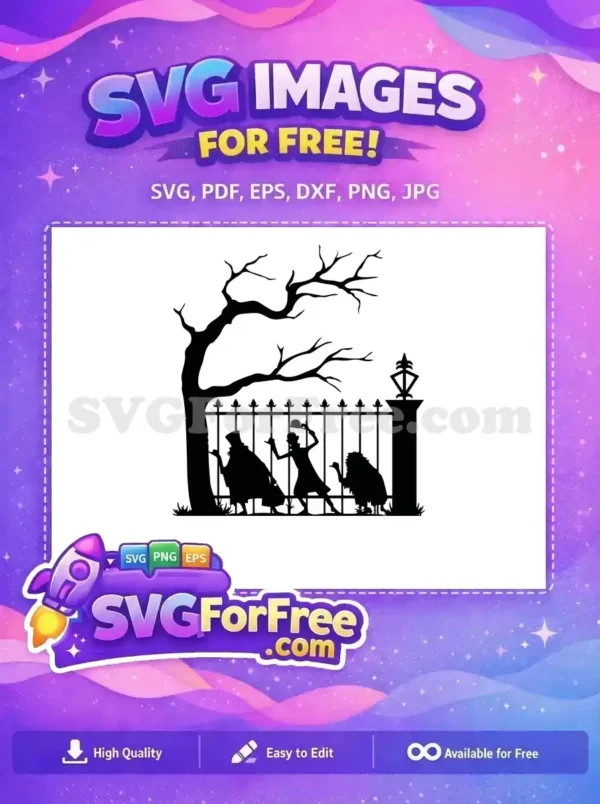 Free Lock Shock And Barrel Free Peeking Silhouette Nightmare Before Christmas Free SVG