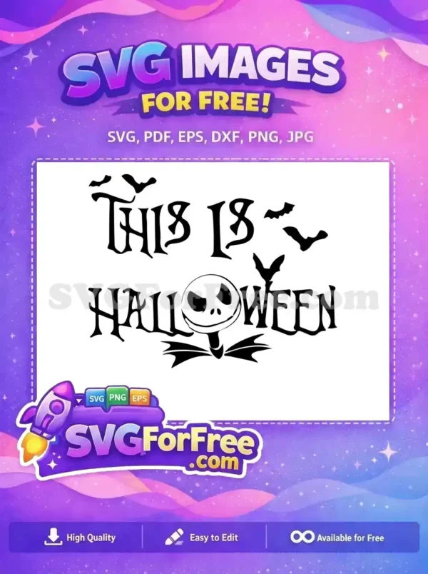 Free Jack Skellington Free Bats Silhouettes Nightmare Before Christmas Free SVG