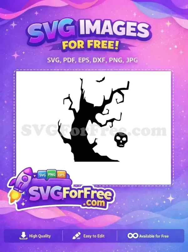 Free Spooky Tree Free Skull Silhouette Nightmare Before Christmas Free SVG