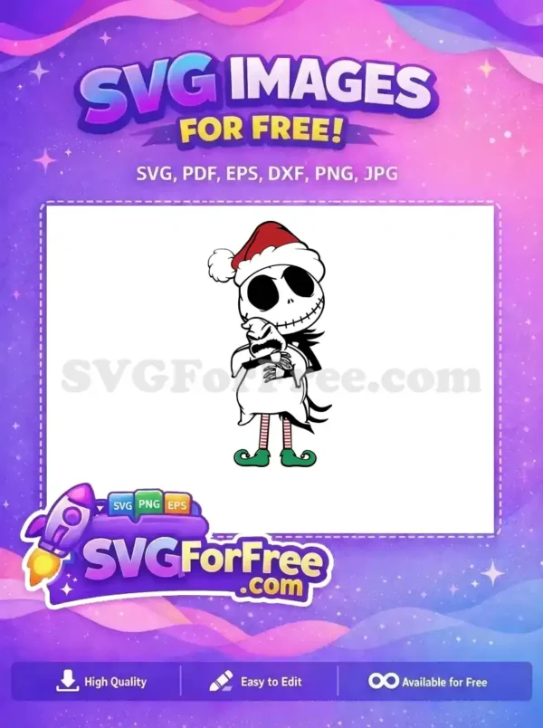 Free Santa Hat Jack Free Oogie Boogie Hug Nightmare Free SVG