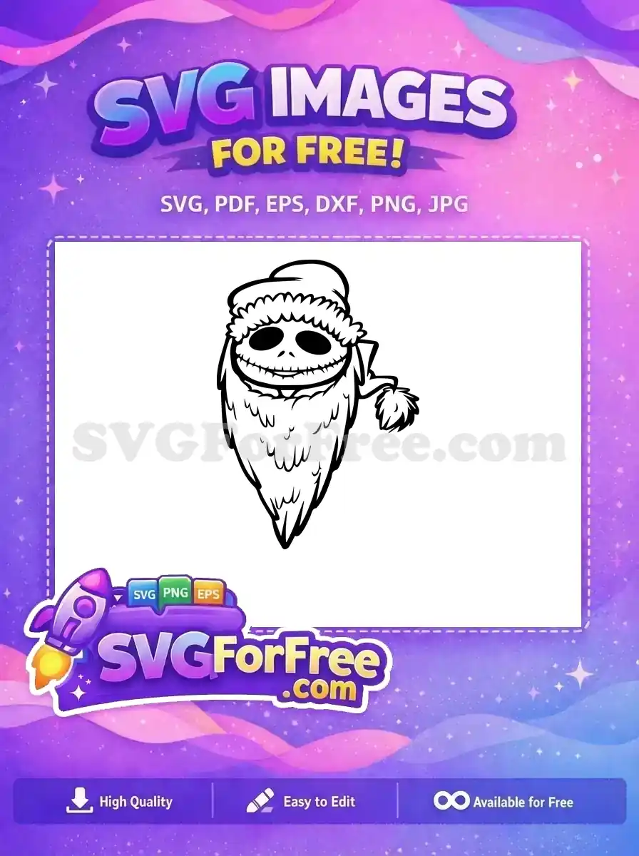 Free Jack Skellington Free Smiling Face Nightmare Before Christmas Free SVG 4
