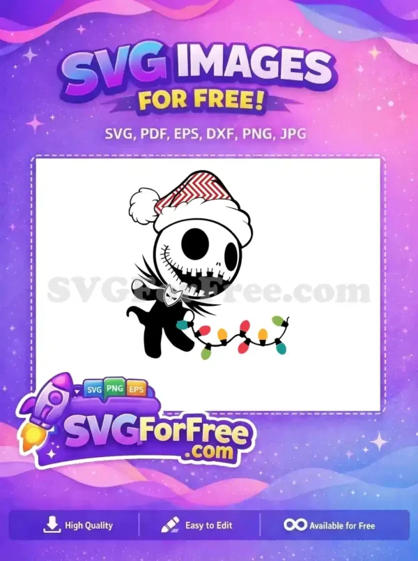 Free Santa Hat Free Colorful Lights Nightmare Before Christmas Free SVG