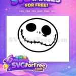 Free Jack Skellington Face Free Spooky Smile Nightmare Free SVG 2 - Instant Download