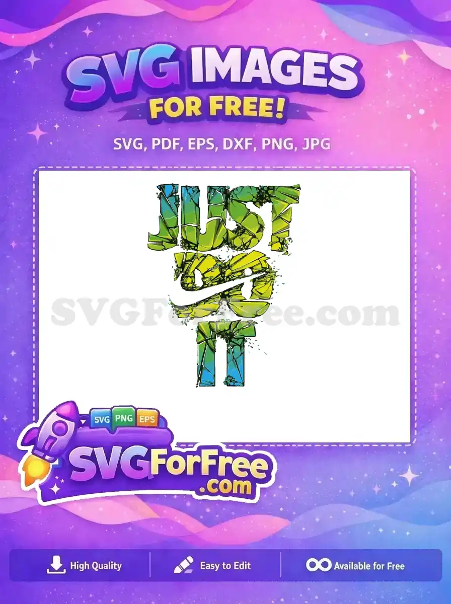 Free Just Do It Free Shattered Nike Green Free SVG