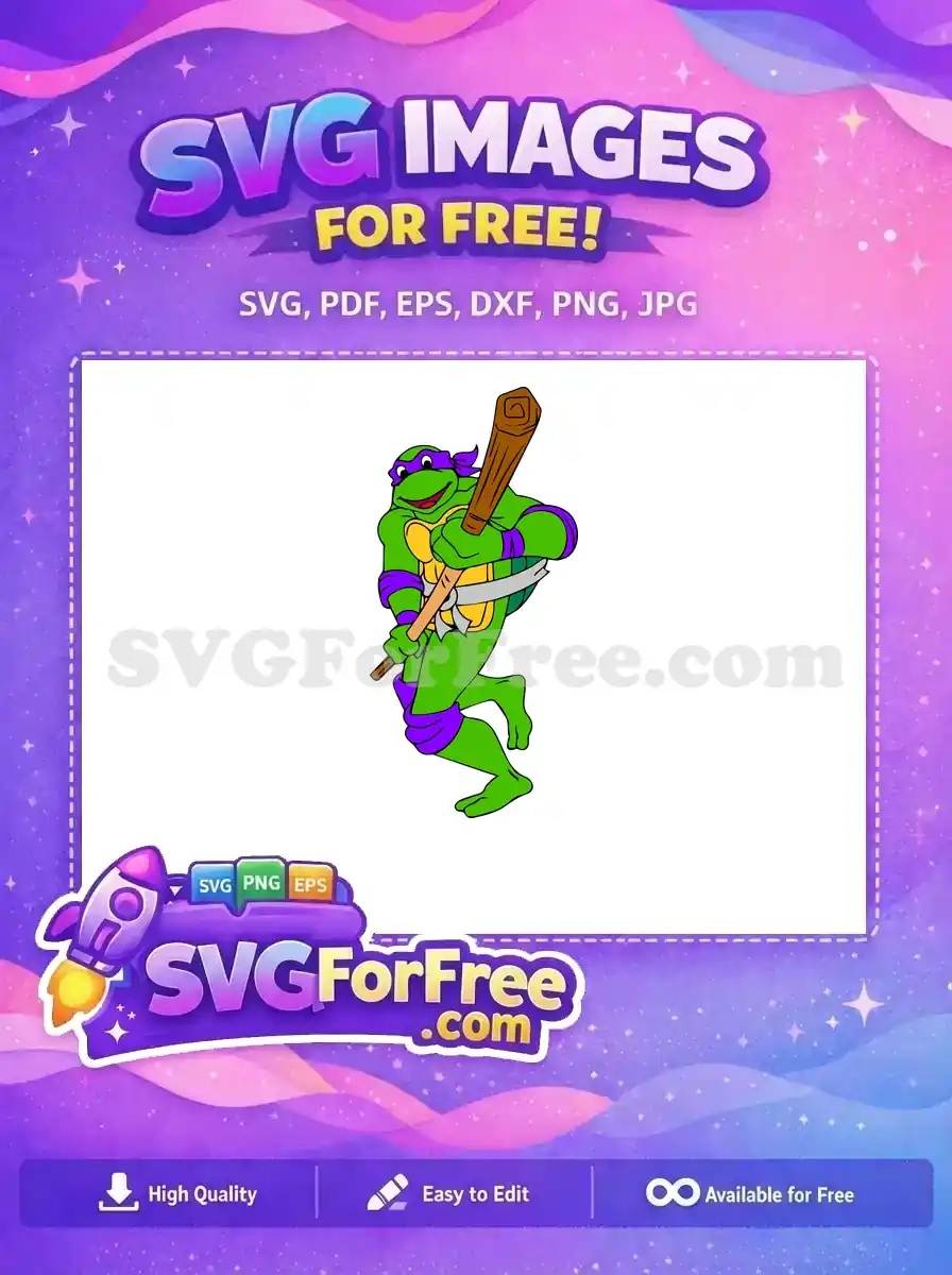 Free Donatello Ninja Holding Bo Staff Free Turtles Movie Free SVG