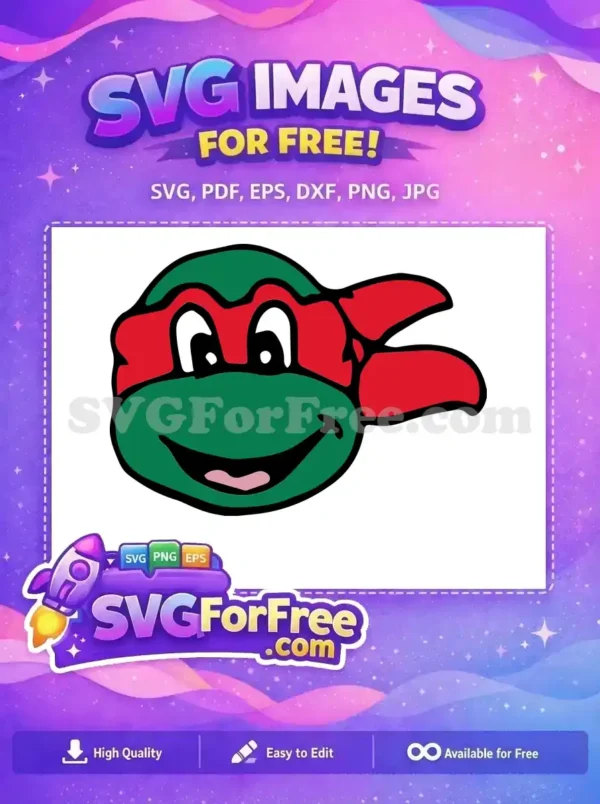 Free Red Mask Free Smiling Raphael Ninja Turtles Free SVG 4