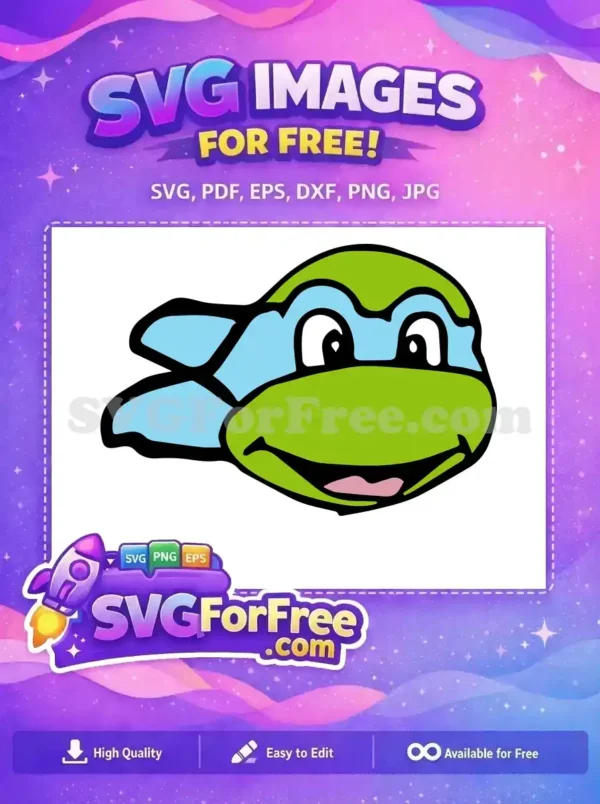 Free Leonardo Smile Free Light Blue Mask Ninja Turtles Free SVG