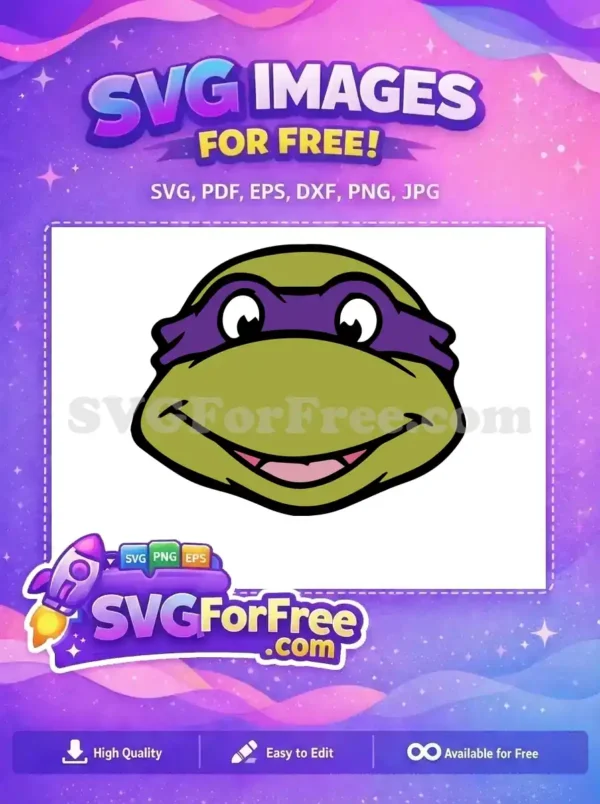 Free Donatello Face Free Purple Mask Ninja Turtles Free SVG