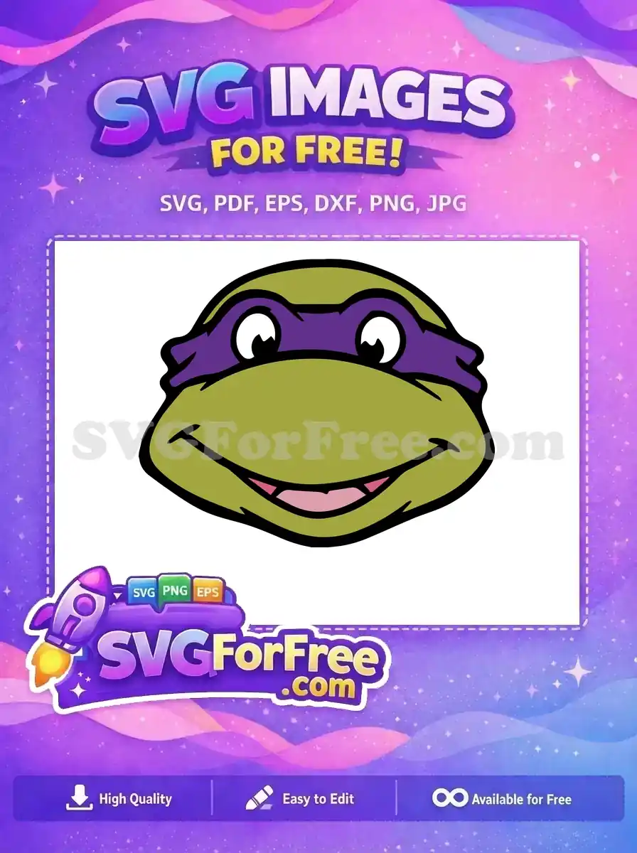 Free Donatello Face Free Purple Mask Ninja Turtles Free SVG