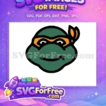 Free Orange Mask Free Smiling Ninja Turtles Movie Free SVG - Instant Download