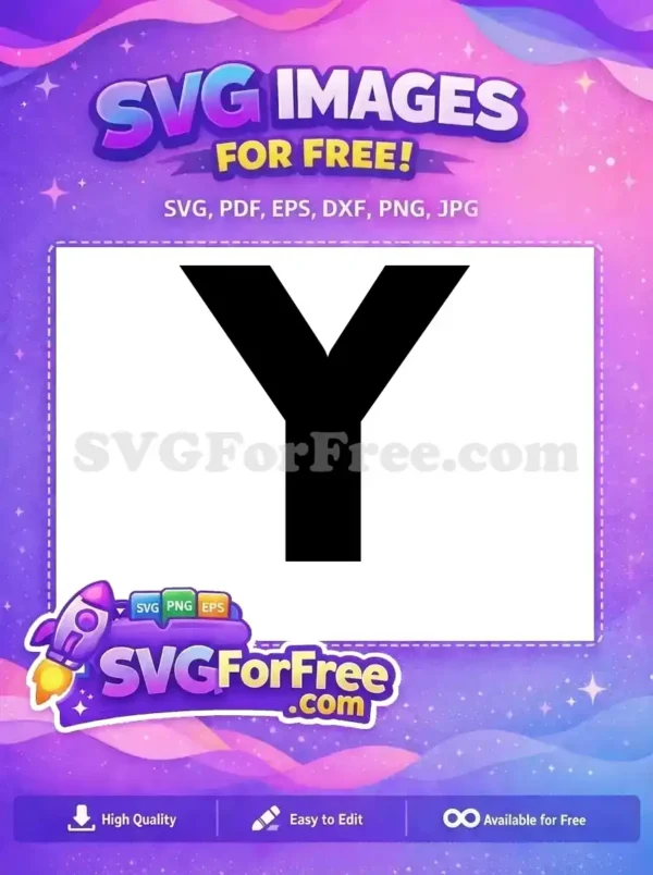 Free Letter Y SVG Design – Download Your Free Vector Today! A crisp, free SVG of the letter 'Y' in solid black, a versatile design for countless creative projects. Download this free vector now!