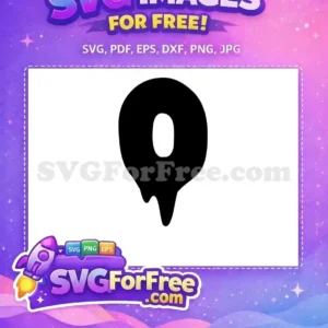 Free Dripping Letter Q SVG – Unique Melted Alphabet Design A black, melting or dripping letter 'Q' or rounded 'O' shape, a free SVG design for spooky or playful crafts. Download this unique free vector art.