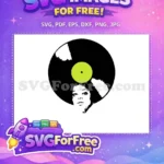 Free Vinyl Record Afro Free Vibrant Green Label Disco Soul Diva Free SVG - Instant Download