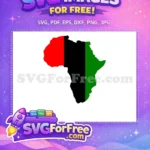 Free Red Black Green African Map Free Heritage Cartoon Juneteenth Free SVG - Instant Download