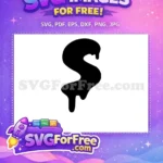 Free Dripping Black Letter S Free Stylized Melting Font Afro American Cartoon Free SVG - Instant Download