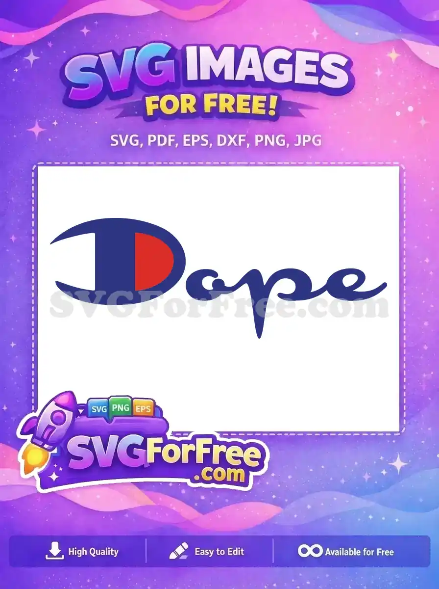 Free Dope parody logo SVG, merging classic sportswear aesthetics with modern street style. A versatile, free design for all your creative projects.