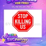 Free Red Stop Free Killing Us Afro Cartoon Free SVG - Instant Download