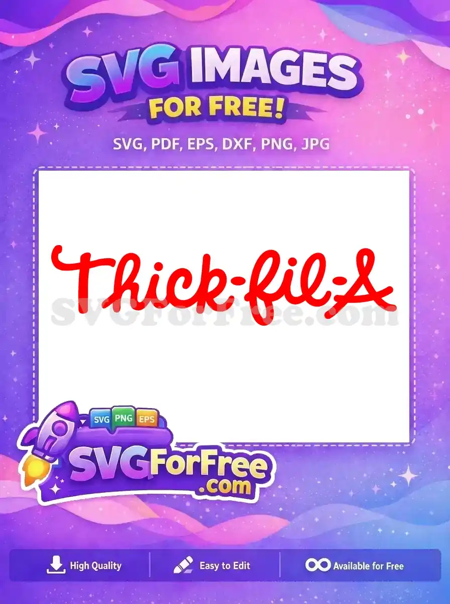 A vibrant red Chick-fil-A script logo on a white background, available as a versatile free SVG design for your creative use.