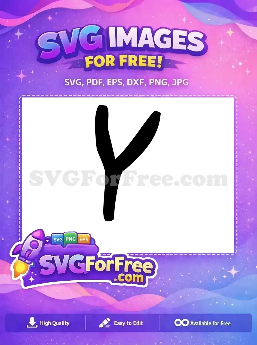A free, bold black abstract or stylized letter 'Y' vector graphic on a white background, ideal for diverse creative projects. Download this free design now!