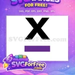 Free Bold Black X Free Vibrant Purple Bar Afro Amarican Cartoon Free SVG - Instant Download