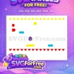Free Red Blue Yellow Shapes Free Purple Geometric Abstract Afro Cartoon Style Free SVG - Instant Download
