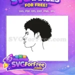 Free Curly Afro Hairstyle Free African American Profile Afro American Art Free SVG - Instant Download
