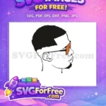 Free Stylish Afro Man Free Brown Shades Cartoon Free SVG - Instant Download