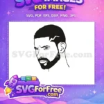 Free Determined Gaze Free Stylish Beard Hairstyle Afro American Free SVG - Instant Download