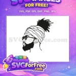 Free Stylish Man Free Turban Sunglasses Afro American Cartoon Free SVG - Instant Download