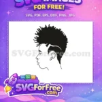 Free Stylish Afro Man Free Peaceful Profile Afro American Cartoon Free SVG - Instant Download