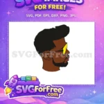 Free Afro American Man Free Yellow Sunglasses Cartoon Free SVG - Instant Download