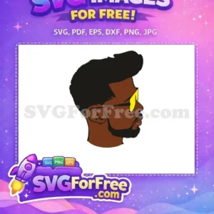 Free Cool Guy Profile SVG: Modern Design, Free Vector! Get this free SVG of a stylish man's profile, featuring a cool fade, beard, and yellow sunglasses. A versatile free vector graphic for your creative needs.