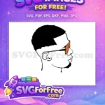 Free Brown Sunglasses Free Afro Profile Cartoon Man Free SVG - Instant Download