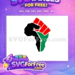 Free Black Continent Outline Free Red Green Fist Afro American Free SVG - Instant Download