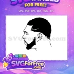 Free Afro American Free Man Profile Cartoon Free SVG - Instant Download