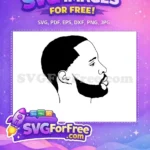Free Afro profile Free beard fade Cartoon Free SVG - Instant Download
