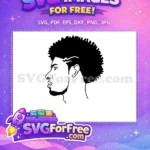 Free Afro Man Free Profile Outline Afro American Free SVG - Instant Download