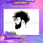 Free Afro Locs Free Bearded Man Afro American Cartoon Free SVG - Instant Download