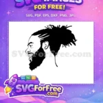 Free Gritting Teeth Bearded Man Free Dreadlocks Afro American Cartoon Free SVG - Instant Download