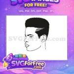 Free Serious Profile Free Afro Cartoon Outline Youthful Design Free SVG - Instant Download