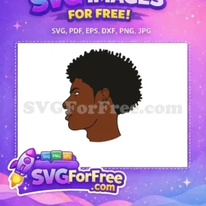 This free design showcases a proud profile of a person with an afro, perfect for diverse cultural projects. Free for all your creative needs!