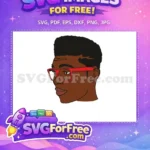 Free Red Glasses Free Afro Hairstyle Thoughtful Afro American Man Free SVG - Instant Download
