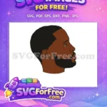 Free Dark skin Free fade beard Afro Cartoon Free SVG - Instant Download