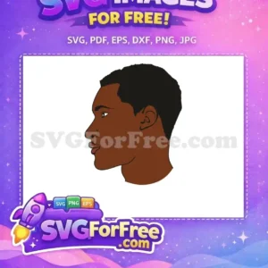 A free design of a dark-skinned man's profile, simple vector art, ideal for inclusive projects. Get this free SVG now!