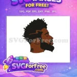 Free Man Profile Free Afro Beard Afro American Cartoon Free SVG - Instant Download