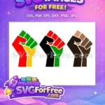 Free Vibrant Pan-African Fist Free Diverse Skin Tones Afro American Unity Free SVG - Instant Download