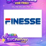 Free Red Blue Finesse Logo Free Bold Text Afro American Cartoon Free SVG - Instant Download
